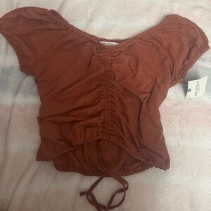 Cropped Drawstring Shirt